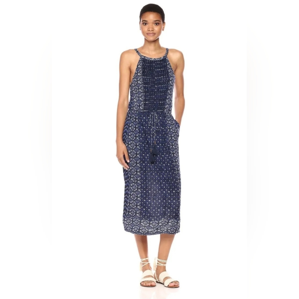Lucky Brand Vintage Women's Printed Knit Dress Blue/Multi Medium